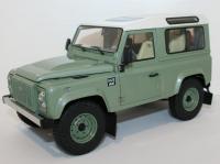 Land Rover Defender 90 Heritage Green White 1/18 Die-Cast Vehicle