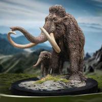 Woolly Mammoth & Baby The Mammuthus Primigenius Wonder Wild DELUXE Statue Diorama  pravěký svět