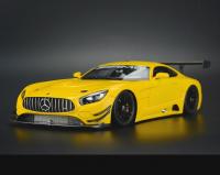 Mercedes AMG GT3 Glossy Yellow 1/18 Die-Cast Vehicle