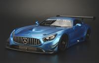 Mercedes AMG GT3 Royal Blue 1/18 Die-Cast Vehicle