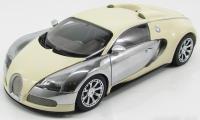 Bugatti Veyron 16.4 EB Centenaire Aluminium Casting Ivory Chrome 1/18 Die-Cast Vehicle
