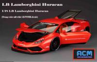 Lamborghini Huracán LB PERFORMANCE Liberty Walk Orange White Decals 1/18 Die-Cast Vehicle
