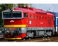 České Dráhy ČD #754 067-7 Brejlovec Red Yellow Front Stripes Scheme Class T 478.4 Diesel-Electric Locomotive for Model Railroaders Inspiration