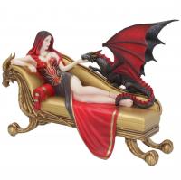 The Fairy And Dragon On Sofa Premium Figure drak a víla soška