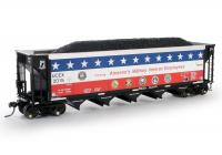 Union Electric Company  #2015 HO Amerens Military Veteran Employees Red White Blue Scheme UCEX AutoFlood II Coal 5-Bay Hopper Car  vagón na přepravu uhlí