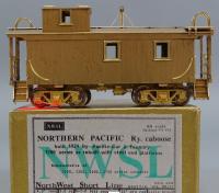 Pacific Car & Foundry 1924 Northern Pacific Railway HO Scale Brass Wood Caboose (Waycar) služební vlakový vůz