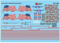 Union Pacific - Building America 87-1150 HO US Flag Diesels Scheme Waterslide Decal    arch samolepek