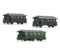 Deutsche Reichsbahn-Gesellschaft DRG #481804 HO Two 3rd Class Passenger &  One 2nd/3rd Class 2-Axe Coach Train Set (sada 3 vozů)