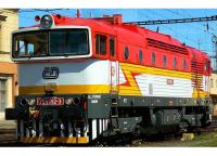 České Dráhy ČD #754 Brejlovec Red White Yellow Stripes Scheme Class T 478.4 Diesel-Electric Locomotive for Model Railroaders Inspiration