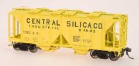 Central Silica Co.#48616 HO BLT 5-49 1958 Cubic Foot Open-Sided 2-Bay Covered Hopper Car 