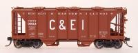 Chicago & Eastern Illinois #48672 HO BLT 3-49 1958 Cubic Foot Close-Sided 2-Bay Covered Hopper Car 