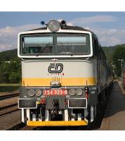 České Dráhy ČD #754 HO Brejlovec Green White Yellow Flash Scheme Class T 478.4 Diesel-Electric Locomotive for Model Railroaders Inspiration