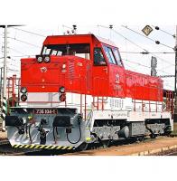 Železničná spoločnosť Slovensko ZSSK #736 104-1 Red White Scheme Class 736 Diesel-Electric Locomotive for Model Railroaders Inspiration