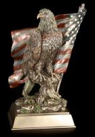 Eagle And U.S. Flag Bronzed Premium Figure Diorama