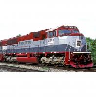EMDX #7002 Demostrator Grey Silver Champagne Scheme Class SD70M Diesel-Electric Locomotive for Model Railroaders Inspiration