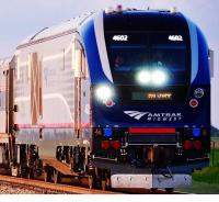 AMTRAK Midwest #4631 Silver Blue Red Line Scheme Class SC-44 Short-distance Corridor Siemens Charger Diesel-Electric Locomotive for Model Railroaders Inspiration