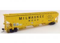 ICE Milwaukee Road Patched #23662 HO 4750 Cubic Foot 18 Rib-Sided 3-Bay Covered Hopper Car