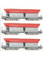 Logserv #67154 HO Faalns 6-Axle Bottom Discharge Self-Unloading Open Hopper Wagon (3-Unit Pack)