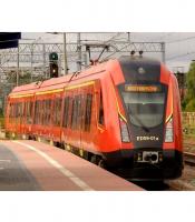 Łódzki Zakład Przewozy Regionalnych #ED59-01a Polska Red Yellow Black Front Scheme Class ED59 PESA Acatus (15WE) Three-Section Diesel-Electric Railcar for Model Railroaders Inspiration