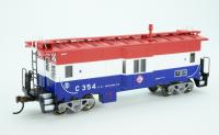 Erie-Lackawanna Railroad EL #C354 HO Bicentennial Red White Blue Scheme Bay Window Caboose (Waycar) služební vlakový vůz