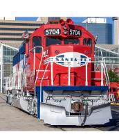 Atchison, Topeka & Santa Fe AT&SF #5704 HO Bicentennial Red White & Blue Class SD45-2 Diesel-Electric Locomotive DCC & Tsunami2 Sound