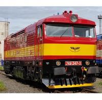 Východočeská Dráha #749 247-3 HO Bardotka Red Yellow Stripe scheme Class T478.1 Diesel-Electric Locomotive for Model Railroaders Inspiration