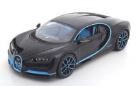 Bugatti Chiron Zero-400-Zero Record 2017 Light Blue Black Metallic 1/18 Die-Cast Vehicle