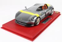 Ferrari Monza SP1 Paris Autoshow 2018 Grey Metallic 1/18 Die-Cast Vehicle