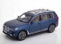 BMW X7 (G07) 2020 Blue Metallic 1/18 Die-Cast Vehicle