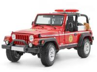 Jeep Wrangler Rubicon Fire Brigade Red 1/18 Die-Cast Vehicle