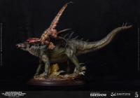 Gigantspinosaurus & Inner Mongolia Velociraptor Museum Statue Diorama