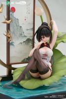 Kurumi Tokisaki In An Ink Black China Dress On A Leaf Sofa Sexy Anime Figure Diorama