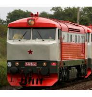 Československé Dráhy ČSD #T478.1010 Bardotka Red White Grey Stripes Scheme Class 754 Diesel-Electric Locomotive for Model Railroaders Inspiration
