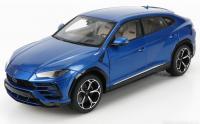 Lamborghini Urus 2018 Blue Metallic Blu Eleos 1/18 Die-Cast Vehicle