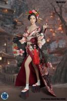 Oiran Kimono Female Headsculpt for Sixth Scale Figures and Accessories Set