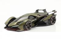 Lamborghini V12 Vision Gran Turismo Olive Green Black 1/18 Die-Cast Vehicle