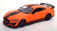 Ford Mustang Shelby GT500 2020 Orange Black Stripes 1/12 Die-Cast Vehicle