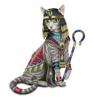 Cleo-CAT-tra Cat The Feline Cleopatra In A Golden Royal Robe Figure