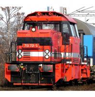 CZ LOKO a.s. #719 701-5 Red White Stripe Scheme Class 719.7 Road-Switcher Diesel-Electric Locomotive for Model Railroaders Inspiration