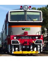 K.D.S. Kladno #750.202 Brejlovec Red Silver Black Orange Lines Scheme Class  T 478.3 (750) Diesel-Electric Locomotive DCC Ready