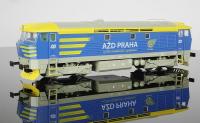 České Dráhy ČD #749 039-4 HO Bardotka AŽD Praha Blue Yellow Rooftop Scheme Class T478.1 Diesel Locomotive DCC Ready