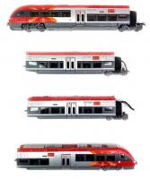 SNCF #27601/2 HO Languedoc-Roussillon AGC Class Z 27500 TER Speed Train 2 Electric Engines & 2 Coaches (4-Unit Pack) DCC & Sound