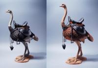 Black Ostrich & Brown Ostrich & Saddles The Flightless Bird Sixth Scale Collectible Figure (2-Unit Pack)  pštros africký