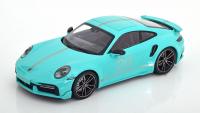 Porsche 911 (992) Turbo S Coupé 2021 Sport Design Turquoise 1/18 Die-Cast Vehicle