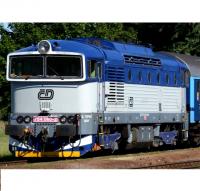 České Dráhy ČD #754 051-1 HO Brejlovec Blue White scheme Class T 478.4 Diesel-Electric Locomotive DCC Ready
