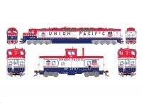 Union Pacific UP #6900 HO Centennial Red Blue White Scheme EMD DDA40X Genesis 2.0 Diesel Locomotive DCC & SoundTraxx & UP ICC #25717 Type CA-10 Caboose Waycar (2-Unit Pack)