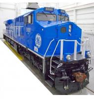 GE Transportation #3000 HO Blue Scheme GE ES44AC Evolution NextFuel LNG-Diesel Locomotive DC DCC & Paragon4 Sound & Smoke