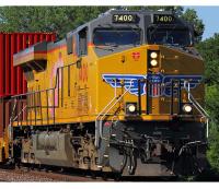 Union Pacific UP #8103 HO US Flag Building America Yellow Scheme Class GE ES44AC Diesel-Electric Locomotive DC DCC & Paragon4 Sound & Smoke