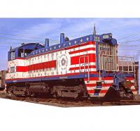 Republic Steel #200 Bicentennial Blue White Red Scheme Class EMD SW9 Road-Switcher Diesel-Electric Locomotive for Model Railroaders Inspiration