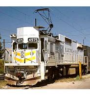 EMDX #1975/4975 Demonstrator White Yellow Front Stripes Scheme Class EMD GM6C Electric Locomotive for Model Railroaders Inspiration